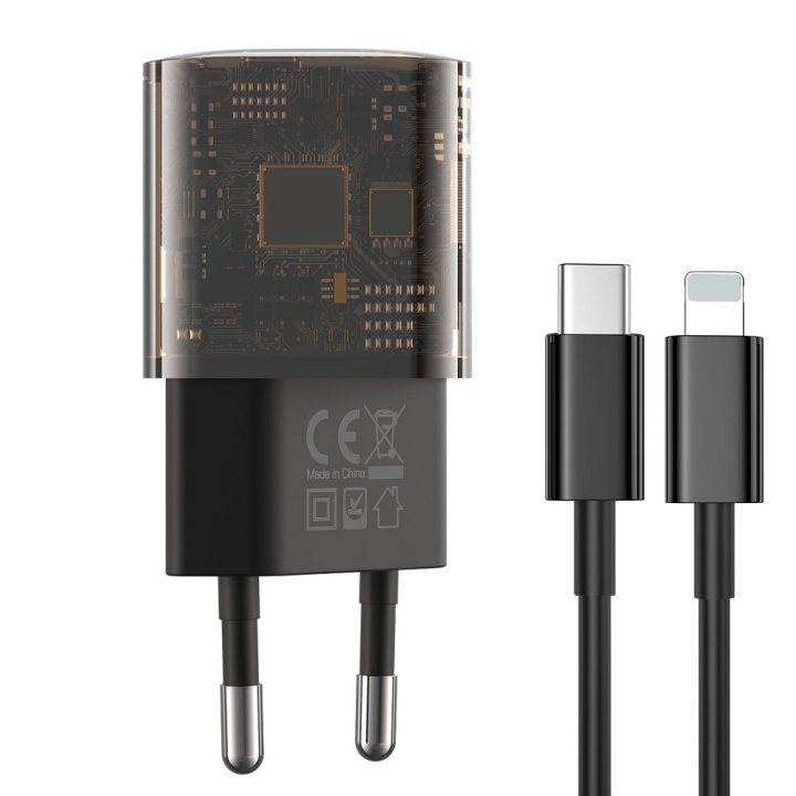 XO Clear väggladdare CE05 PD 30W QC 3.0 18W 1x USB 1x USB-C brun + USB-C - Lightning-kabel ryhmässä ÄLYPUHELIMET JA TABLETIT / Laturit & Kaapelit / Autolaturi / Autolaturi Lightning @ TP E-commerce Nordic AB (C79209)