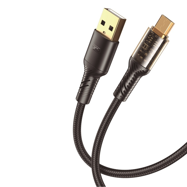 XO Clear kabel NB229 USB - microUSB 1,0 m 2,4A svart ryhmässä ÄLYPUHELIMET JA TABLETIT / Laturit & Kaapelit / Kaapelit / MicroUSB-kaapelit @ TP E-commerce Nordic AB (C79210)