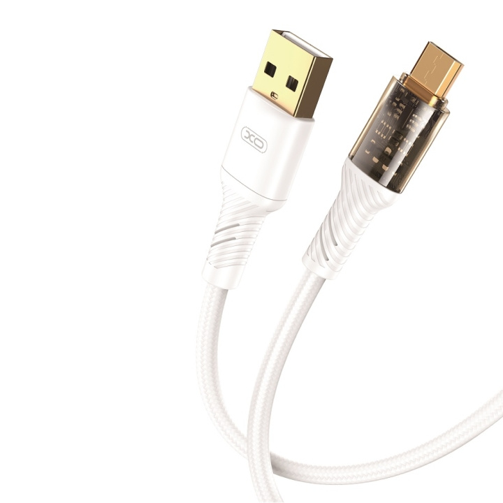 XO Clear kabel NB229 USB - microUSB 1,0 m 2,4A vit ryhmässä ÄLYPUHELIMET JA TABLETIT / Laturit & Kaapelit / Kaapelit / MicroUSB-kaapelit @ TP E-commerce Nordic AB (C79211)