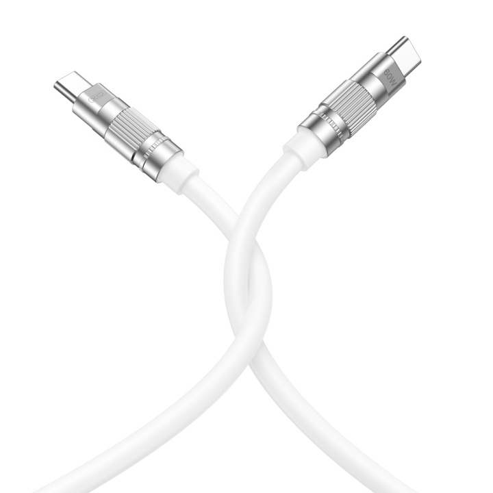 XO kabel NB-Q228B USB-C - USB-C 1,2m 60W vit ryhmässä TIETOKOONET & TARVIKKEET / Kaapelit & Sovittimet / USB / USB-C @ TP E-commerce Nordic AB (C79238)