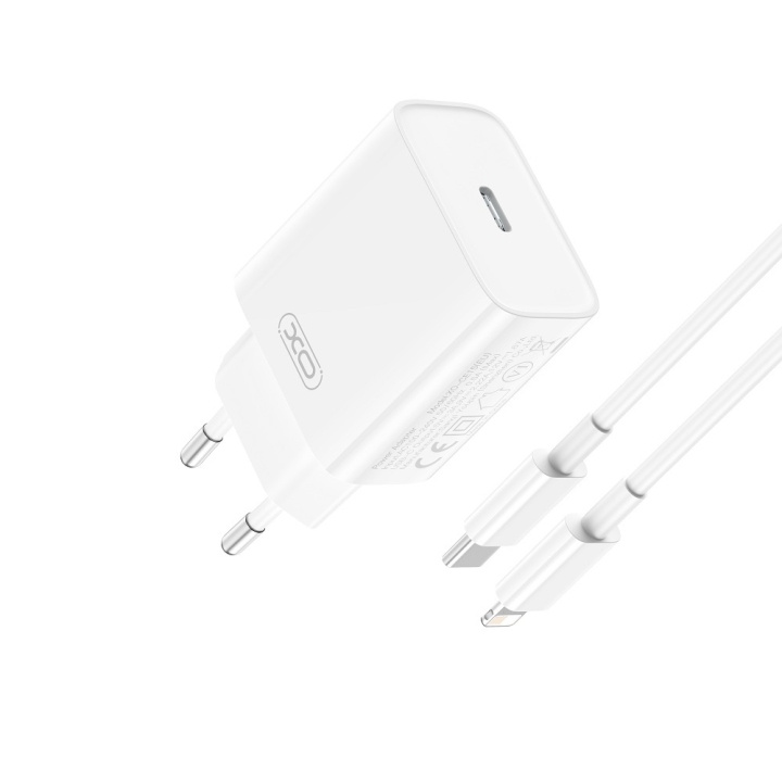 XO väggladdare CE15 PD 20W 1x USB-C vit + USB-C - Lightning-kabel ryhmässä ÄLYPUHELIMET JA TABLETIT / Laturit & Kaapelit / Seinälaturi / Seinälaturi Type C @ TP E-commerce Nordic AB (C79270)