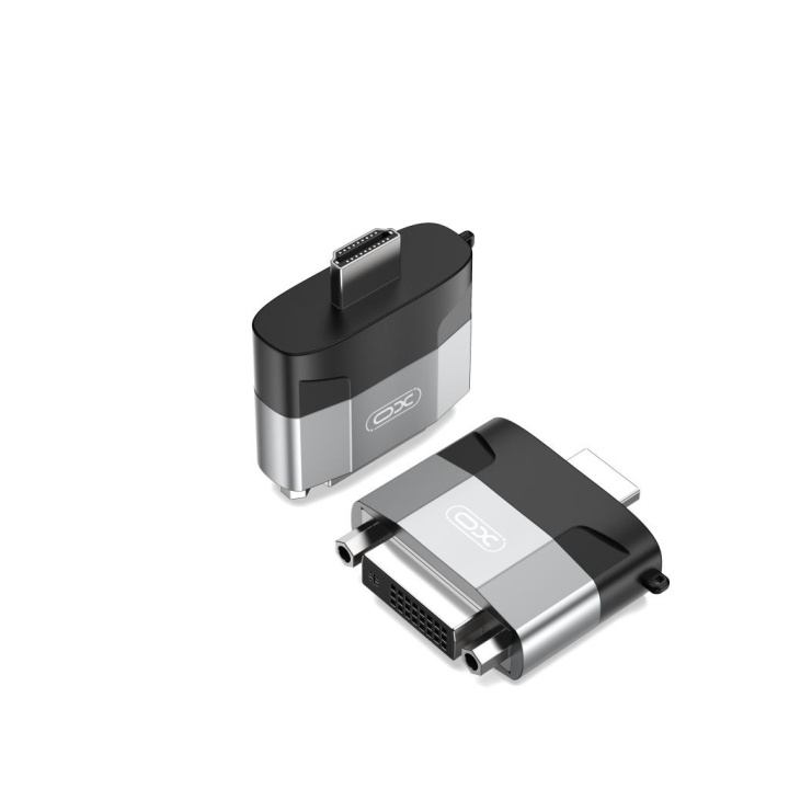 XO adapter GB013 HDMI - DVI grå ryhmässä KODINELEKTRONIIKKA / Kaapelit & Sovittimet / HDMI @ TP E-commerce Nordic AB (C79295)