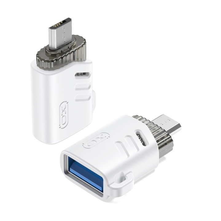 XO adapter NB256C OTG USB - microUSB vit ryhmässä TIETOKOONET & TARVIKKEET / Kaapelit & Sovittimet / USB / Micro-USB @ TP E-commerce Nordic AB (C79300)