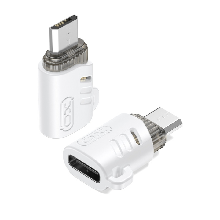 XO adapter NB256H USB-C - microUSB vit ryhmässä TIETOKOONET & TARVIKKEET / Kaapelit & Sovittimet / USB / USB-C @ TP E-commerce Nordic AB (C79301)