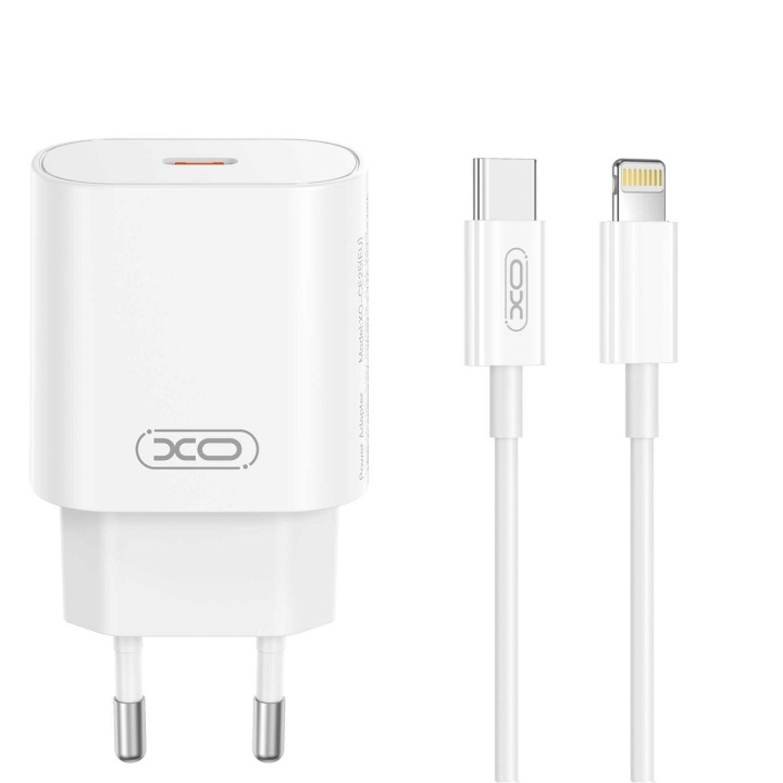 XO väggladdare CE25 PD 25W 1x USB-C vit + kabel USB-C - Lightning ryhmässä ÄLYPUHELIMET JA TABLETIT / Laturit & Kaapelit / Seinälaturi / Seinälatruri Lightning @ TP E-commerce Nordic AB (C79319)