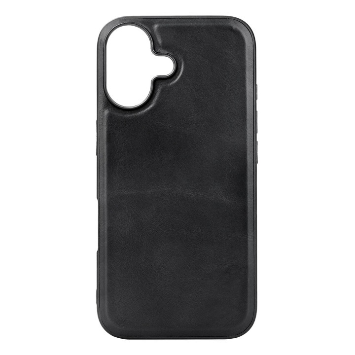 Buffalo Backcover Leather Magseries iPhone 16 Black ryhmässä ÄLYPUHELIMET JA TABLETIT / Puhelimen suojakotelo / Apple / iPhone 16 @ TP E-commerce Nordic AB (C79380)