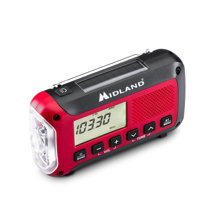 Midland Emergency Radio Power Bank ER250BT Red Black ryhmässä KOTI, TALOUS JA PUUTARHA / Kellot ja laskimet / Herätyskellot @ TP E-commerce Nordic AB (C79405)