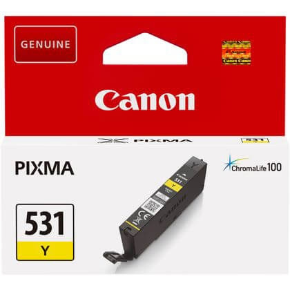 Canon Ink 6121C001 CLI-531 Yellow ryhmässä TIETOKOONET & TARVIKKEET / Tulostimet & Tarvikkeet / Musteet ja väriaineet / Mustepatruunat / Canon @ TP E-commerce Nordic AB (C79426)