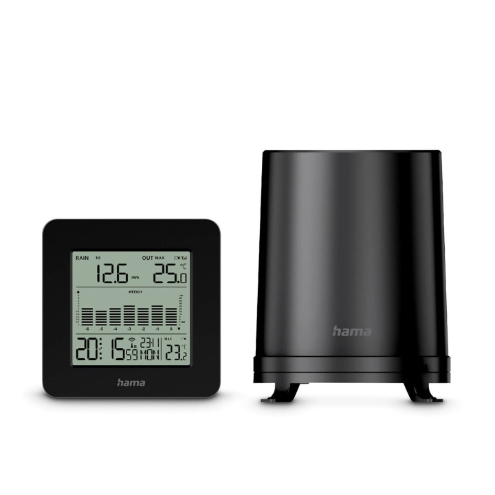 Hama Weather Station Mykonos Black ryhmässä KOTI, TALOUS JA PUUTARHA / Tuulettimet ja ilmastointilaitteet / Lämpömittarit ja sääasemat @ TP E-commerce Nordic AB (C79448)