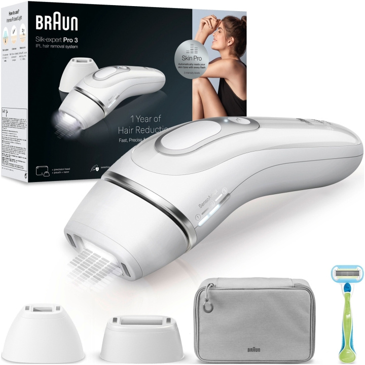 Braun IPL Silk-expert Pro 3 PL3122 Silver/White ryhmässä KAUNEUS JA TERVEYS / Hiukset &Stailaus / Karvanpoisto / IPL ja laaseri @ TP E-commerce Nordic AB (C79527)