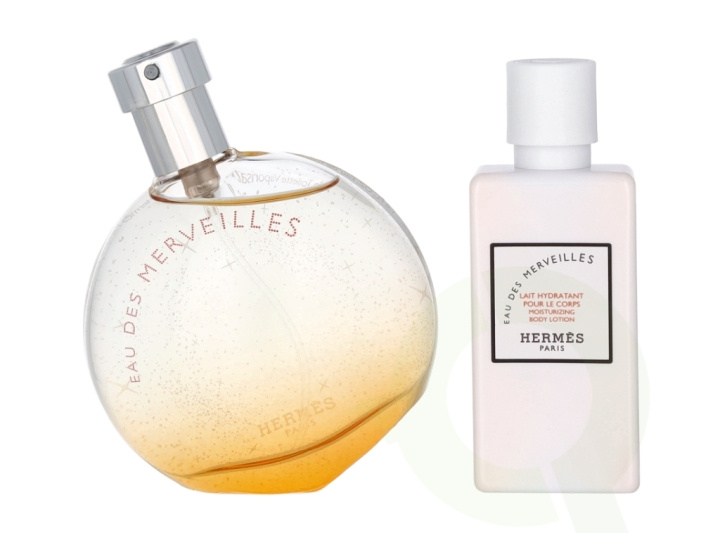 Hermes Eau Des Merveilles Giftset 90 ml Edt Spray 50ml/Body Milk 40ml ryhmässä KAUNEUS JA TERVEYS / Lahjapakkaukset / Naisten lahjapakkaukset @ TP E-commerce Nordic AB (C79690)