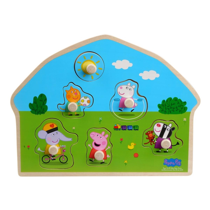 Barbo Toys Peppa Pig muotoinen puinen palapeli - Leikkikenttä ryhmässä LELUT, TUOTTEET LAPSILLE JA VAUVOILLE / Leikkikalut, Askartelu &Pelit / Palapelit @ TP E-commerce Nordic AB (C79746)