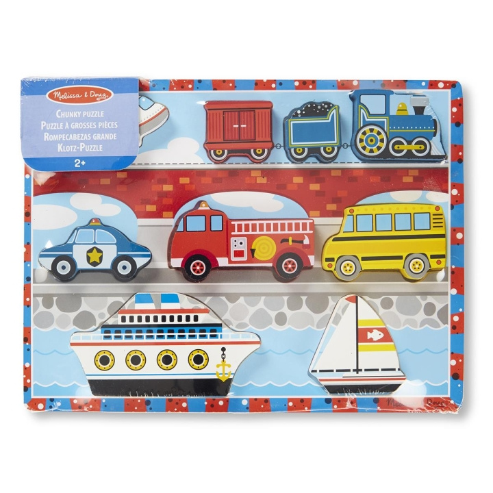 Melissa & Doug Puinen Chunky Puzzle Ajoneuvot ryhmässä LELUT, TUOTTEET LAPSILLE JA VAUVOILLE / Leikkikalut, Askartelu &Pelit / Palapelit @ TP E-commerce Nordic AB (C79818)