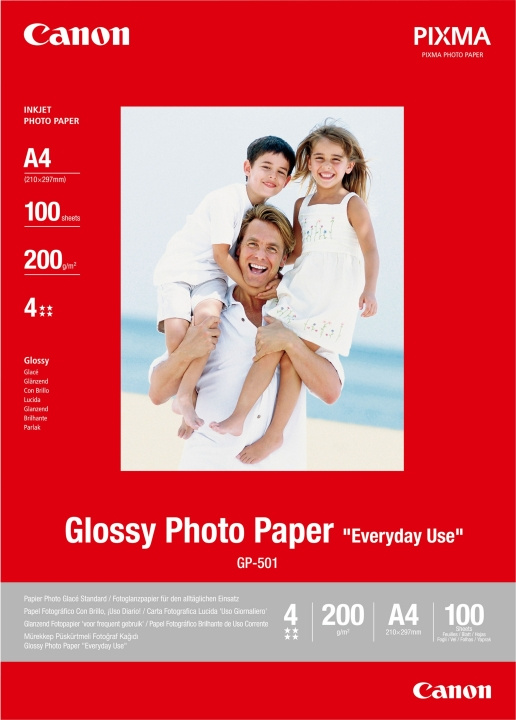 Canon GP-501 Glossy Photo Paper -valokuvapaperi, A4, 100 arkkia ryhmässä KODINELEKTRONIIKKA / Valokuvat & Videot / Valokuvauslaitteet / Muut @ TP E-commerce Nordic AB (C80135)