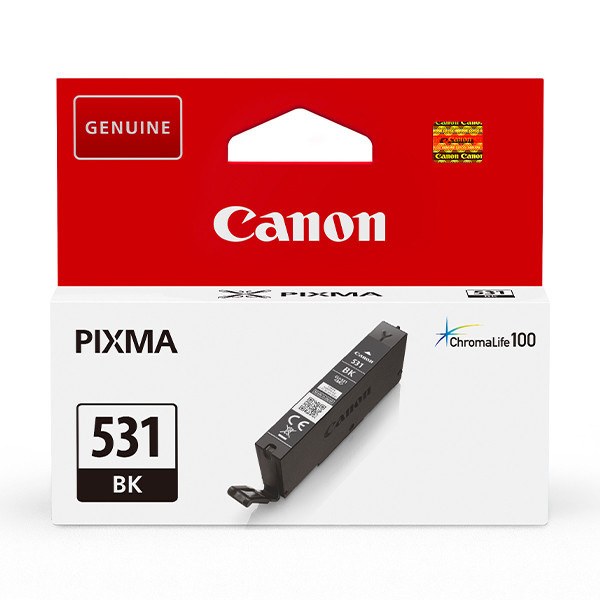 Canon CLI-531BK -mustekasetti, musta ryhmässä TIETOKOONET & TARVIKKEET / Tulostimet & Tarvikkeet / Musteet ja väriaineet / Mustepatruunat / Canon @ TP E-commerce Nordic AB (C80421)