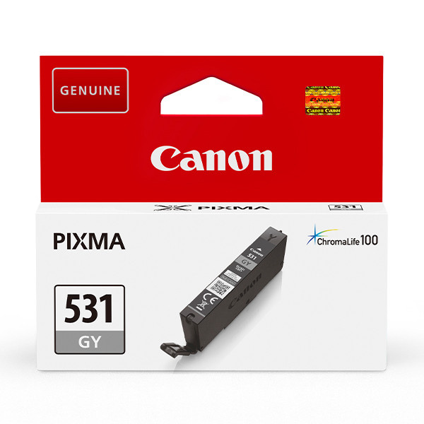 Canon CLI-531GY -mustekasetti, harmaa ryhmässä TIETOKOONET & TARVIKKEET / Tulostimet & Tarvikkeet / Musteet ja väriaineet / Mustepatruunat / Canon @ TP E-commerce Nordic AB (C80425)