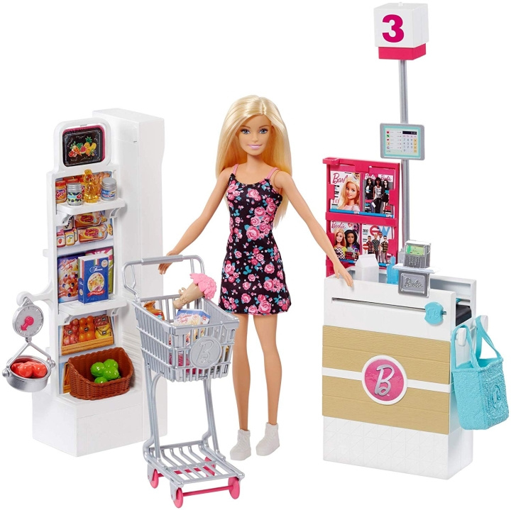 Barbie Supermarket-setti (FRP01) ryhmässä LELUT, TUOTTEET LAPSILLE JA VAUVOILLE / Leikkikalut, Askartelu &Pelit / Nuket & Tarvikkeet @ TP E-commerce Nordic AB (C80528)