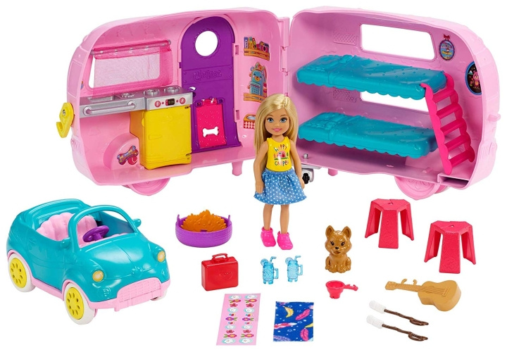 Barbie Chelsea Transforming Camper (FXG90) ryhmässä LELUT, TUOTTEET LAPSILLE JA VAUVOILLE / Leikkikalut, Askartelu &Pelit / Nuket & Tarvikkeet @ TP E-commerce Nordic AB (C80534)