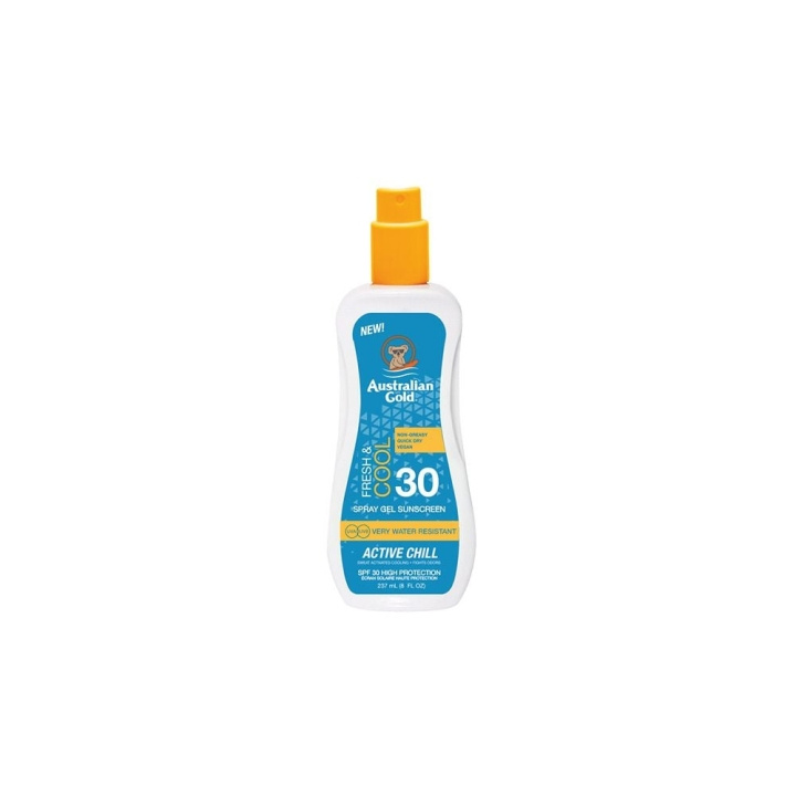 Australian Gold Active Chill Aurinkosuojasuihke geeli SPF 30 237 ml ryhmässä KAUNEUS JA TERVEYS / Ihonhoito / Rusketus / Aurinkosuoja @ TP E-commerce Nordic AB (C80581)