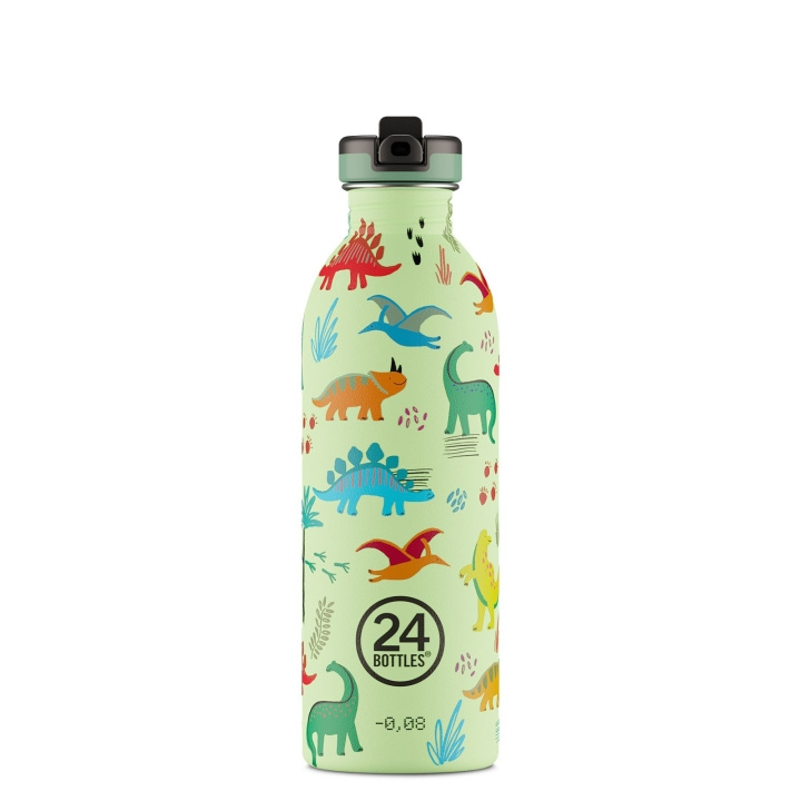 24Bottles - Kids Collection - Urbaani pullo 500 ml urheilukannella - Jurassic Friends (24B937) ryhmässä URHEILU, VAPAA-AIKA JA HARRASTUS / Ulkoilu / Termos- ja vesipullot @ TP E-commerce Nordic AB (C80740)