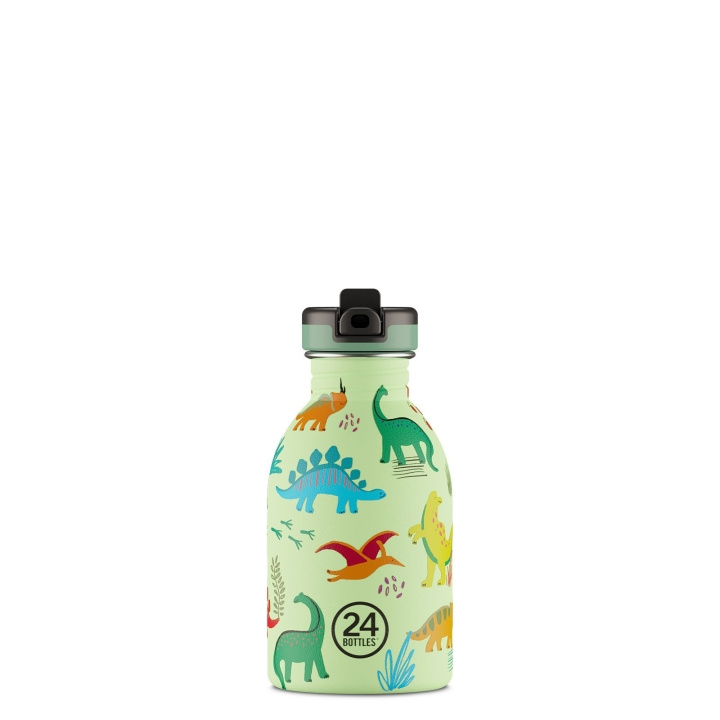 24Bottles - Kids Collection - Urbaani pullo 250 ml ja urheilukansi - Jurassic Friends (24B936) ryhmässä URHEILU, VAPAA-AIKA JA HARRASTUS / Ulkoilu / Termos- ja vesipullot @ TP E-commerce Nordic AB (C80742)