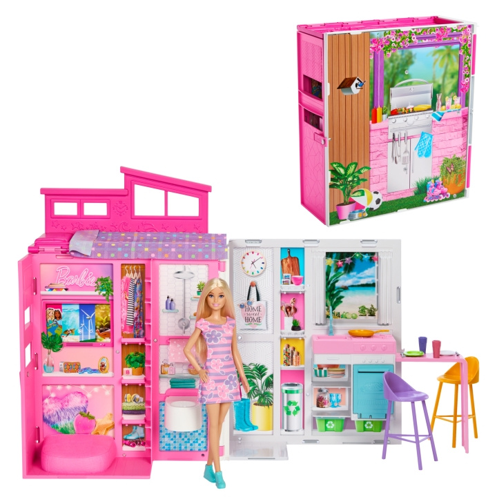 Barbie Getaway-nukkekoti ja nukke (HRJ77) ryhmässä LELUT, TUOTTEET LAPSILLE JA VAUVOILLE / Leikkikalut, Askartelu &Pelit / Nuket & Tarvikkeet @ TP E-commerce Nordic AB (C80820)