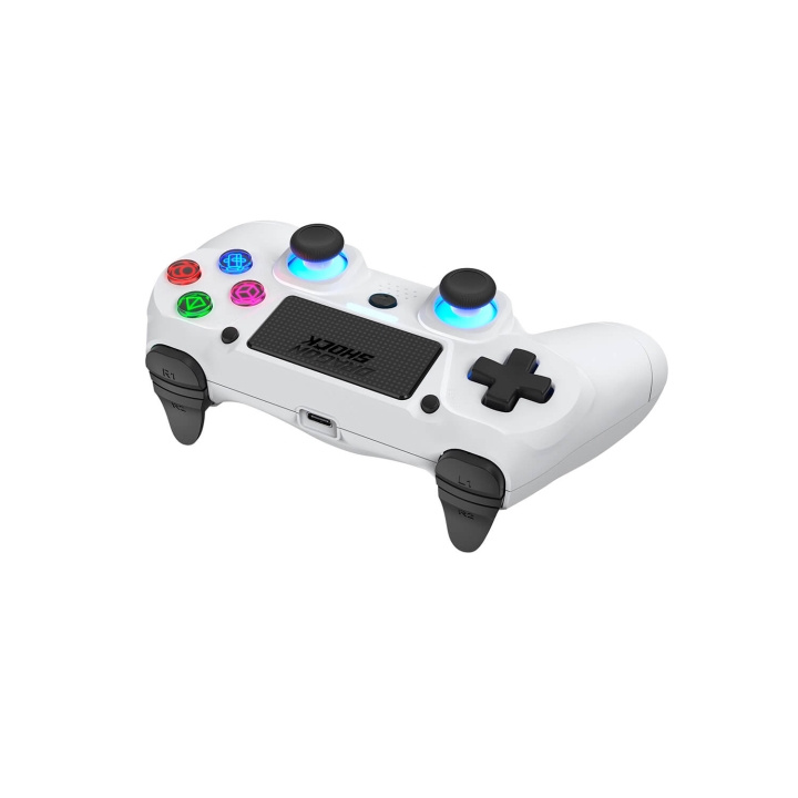 DragonShock Controller Mizar Wireless BT for PS4 White ryhmässä KODINELEKTRONIIKKA / Pelikonsolit & Tarvikkeet / Sony PlayStation 4 @ TP E-commerce Nordic AB (C81335)