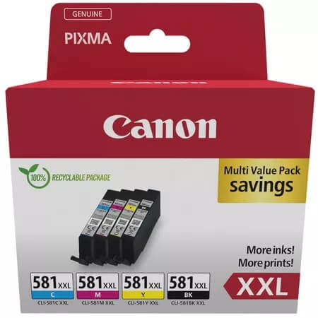 Canon Ink 1998C007 CLI-581XXL Multipack ryhmässä TIETOKOONET & TARVIKKEET / Tulostimet & Tarvikkeet / Musteet ja väriaineet / Mustepatruunat / Canon @ TP E-commerce Nordic AB (C81338)