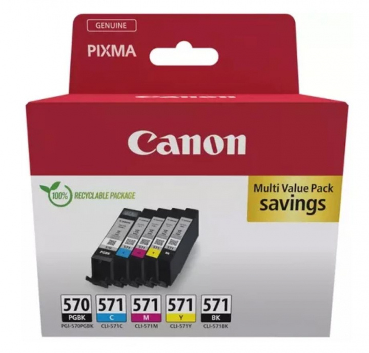 Canon Ink 0372C006 PGI-570/CLI-571 Multipack ryhmässä TIETOKOONET & TARVIKKEET / Tulostimet & Tarvikkeet / Musteet ja väriaineet / Mustepatruunat / Canon @ TP E-commerce Nordic AB (C81421)