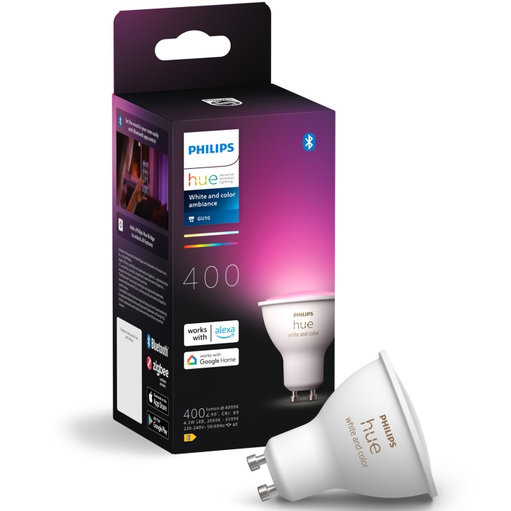 Philips Hue White and Color Ambiance GU10 400lm 1-pack ryhmässä KODINELEKTRONIIKKA / Valaistus / LED-lamput @ TP E-commerce Nordic AB (C81475)