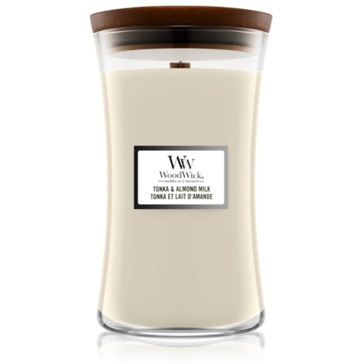 WoodWick Large - Tonka & Almond Milk ryhmässä KAUNEUS JA TERVEYS / Tuoksut & Parfyymit / Muut tuoksut / Tuoksukynttilät @ TP E-commerce Nordic AB (C81554)