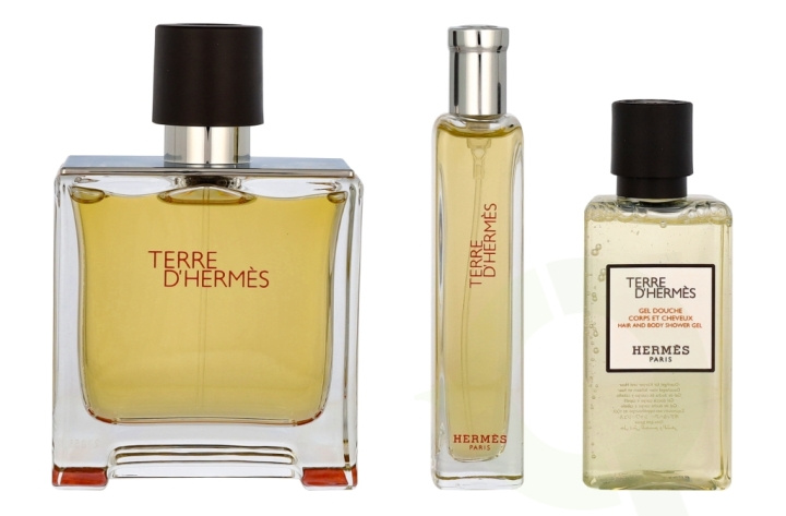 Hermes Terre D\'Hermes Giftset 130 ml Edp Spray 75ml/Edp Spray 15ml/Shower Gel 40ml ryhmässä KAUNEUS JA TERVEYS / Lahjapakkaukset / Miesten lahjapakkaukset @ TP E-commerce Nordic AB (C81602)