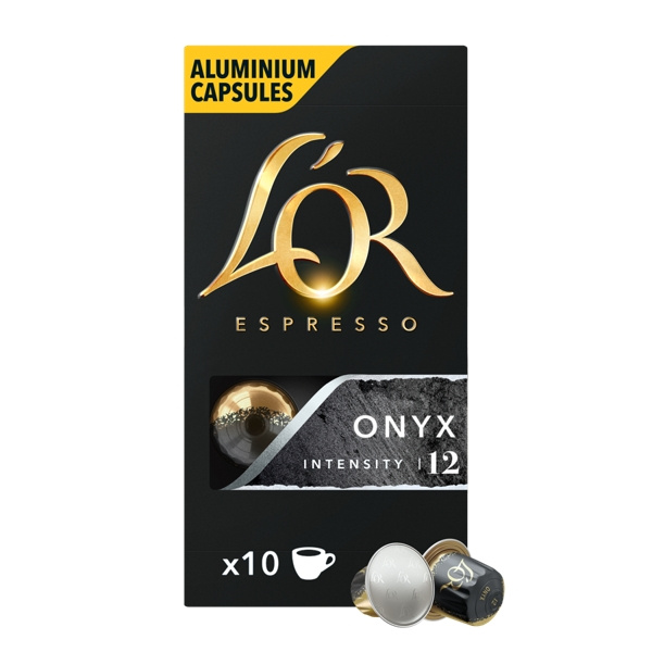 Philips L\'Or L\'OR Kapselit - Espresso Onyx - Kahvikapselit - 10 kpl ryhmässä KOTI, TALOUS JA PUUTARHA / Kodinkoneet / Kahvikoneet ja tarvikkeet / Kahvikapselit @ TP E-commerce Nordic AB (C82513)