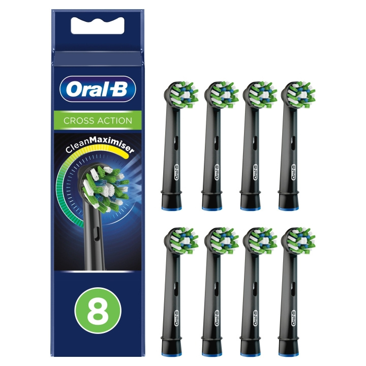 Oral B CrossAction Black korvaavat päät 8ct ryhmässä KAUNEUS JA TERVEYS / Suunhoito / Sähköhammasharjat Tarvikkeet @ TP E-commerce Nordic AB (C82525)