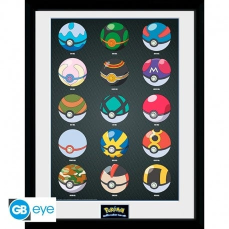 Abysse POKEMON - Kehystetty tuloste Pokeballs (30x40) ryhmässä URHEILU, VAPAA-AIKA JA HARRASTUS / Hauskat tavarat / Hauskat tavarat @ TP E-commerce Nordic AB (C82552)