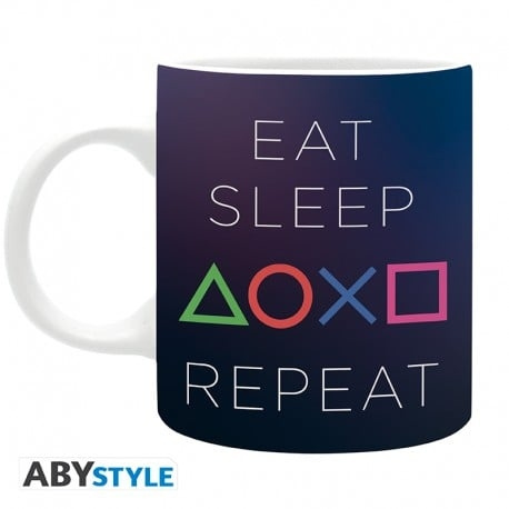 Abysse PLAYSTATION - muki - 320 ml - Eat Sleep Repeat (Syö, nuku, nuku, toista) ryhmässä URHEILU, VAPAA-AIKA JA HARRASTUS / Hauskat tavarat / Mukit @ TP E-commerce Nordic AB (C82554)