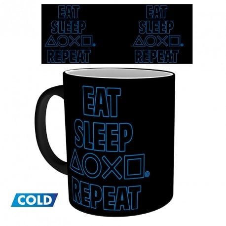 Abysse PLAYSTATION - Muki Heat Change - 320 ml - Eat Sleep Repeat - Syö Sleep Repeat ryhmässä URHEILU, VAPAA-AIKA JA HARRASTUS / Hauskat tavarat / Mukit @ TP E-commerce Nordic AB (C82555)