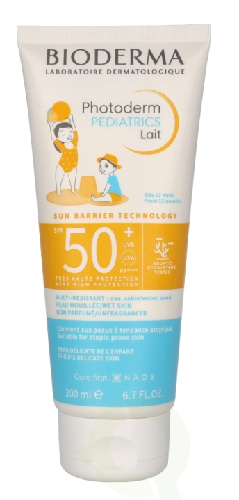 Bioderma Photoderm Pediatrics Lait Spf50 200 ml ryhmässä KAUNEUS JA TERVEYS / Ihonhoito / Rusketus / Aurinkosuoja @ TP E-commerce Nordic AB (C82859)