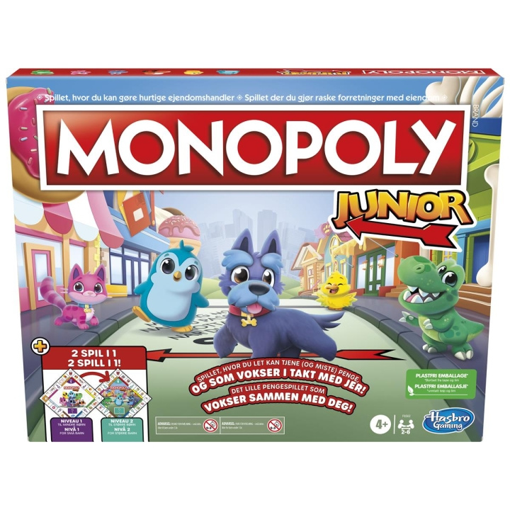 Hasbro Monopoly Junior 2 peliä yhdessä (DK/NO) ryhmässä LELUT, TUOTTEET LAPSILLE JA VAUVOILLE / Peli / Lautapelit @ TP E-commerce Nordic AB (C83300)