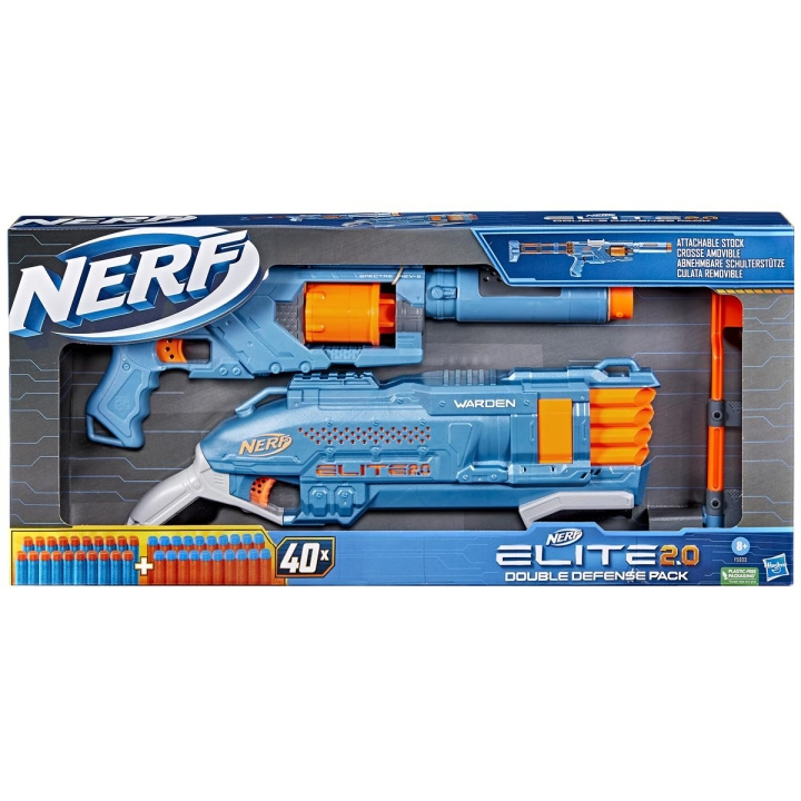 NERF N-Strike Elite 2.0 tuplapuolustuspakkaus (Double Defense Pack) ryhmässä LELUT, TUOTTEET LAPSILLE JA VAUVOILLE / Leikkikalut, Askartelu &Pelit / Toimintapeli @ TP E-commerce Nordic AB (C83444)