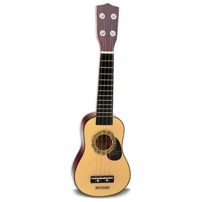 Bontempi Wodden Ukulele, 52,5 cm (215330) ryhmässä LELUT, TUOTTEET LAPSILLE JA VAUVOILLE / Musiikki, Laulu & Kuva / Soittimet @ TP E-commerce Nordic AB (C83602)