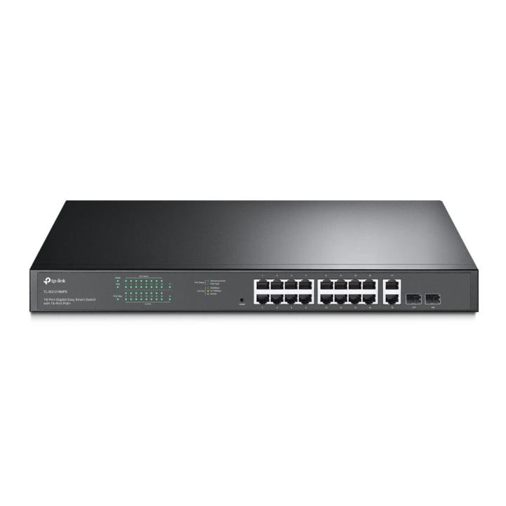 TP-Link 18-porttinen Gigabit Easy Smart -kytkin, jossa on 16-porttinen PoE+-portti ryhmässä TIETOKOONET & TARVIKKEET / Verkko / Kytkimet @ TP E-commerce Nordic AB (C83824)