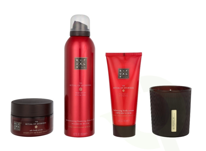 Rituals Ayurveda Set 565 ml Salt Body Scrub 125gr/Body Cream 100ml/Foaming Shower Gel 200ml/Scented Candle 140gr ryhmässä KAUNEUS JA TERVEYS / Lahjapakkaukset / Naisten lahjapakkaukset @ TP E-commerce Nordic AB (C84534)