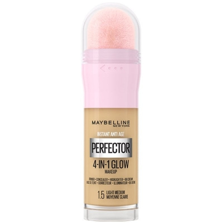 Maybelline Instant Perfector 4-in-1 Glow Makeup 1.5 Light Medium -meikkivoide ryhmässä KAUNEUS JA TERVEYS / Meikit / Meikit Kasvot / Meikkivoide @ TP E-commerce Nordic AB (C84696)