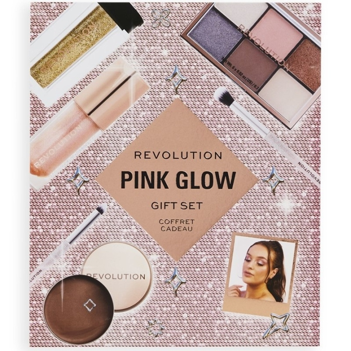 Makeup Revolution Pink Glow Get The Look Gift Set ryhmässä KAUNEUS JA TERVEYS / Lahjapakkaukset / Naisten lahjapakkaukset @ TP E-commerce Nordic AB (C84937)