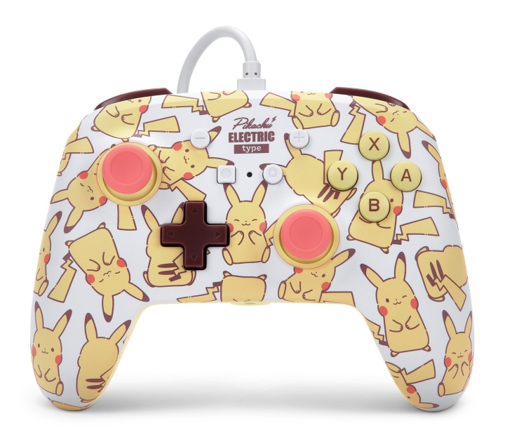 PowerA NSW ENH langallinen ohjain - Pikachu Blush (Pikachu Blush) ryhmässä KODINELEKTRONIIKKA / Pelikonsolit & Tarvikkeet / Nintendo Switch @ TP E-commerce Nordic AB (C85476)