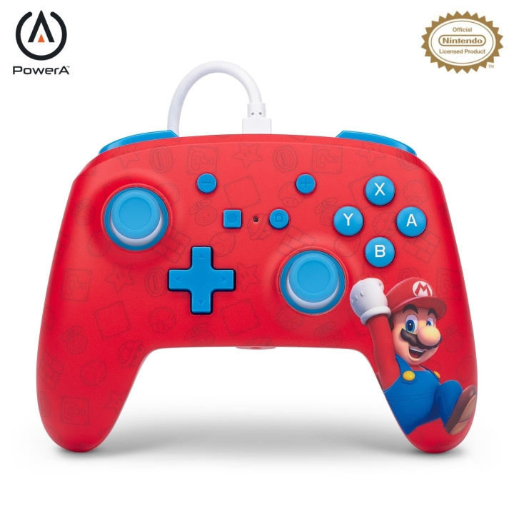 PowerA NSW ENH langallinen ohjain - WOO HOO MARIO /Nintendo Switch /Nintendo Switch ryhmässä KODINELEKTRONIIKKA / Pelikonsolit & Tarvikkeet / Nintendo Switch / Tarvikkeet @ TP E-commerce Nordic AB (C85478)