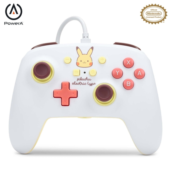 PowerA Parannettu langallinen ohjain Nintendo Switchille - Pikachu Electric Type (sähköinen tyyppi) ryhmässä KODINELEKTRONIIKKA / Pelikonsolit & Tarvikkeet / Nintendo Switch @ TP E-commerce Nordic AB (C85486)