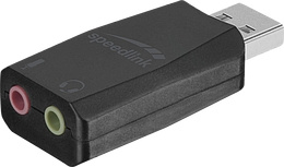 Speedlink VIGO USB-äänikortti, musta ryhmässä TIETOKOONET & TARVIKKEET / Tietokoneen komponentit / Äänikortit @ TP E-commerce Nordic AB (C85598)