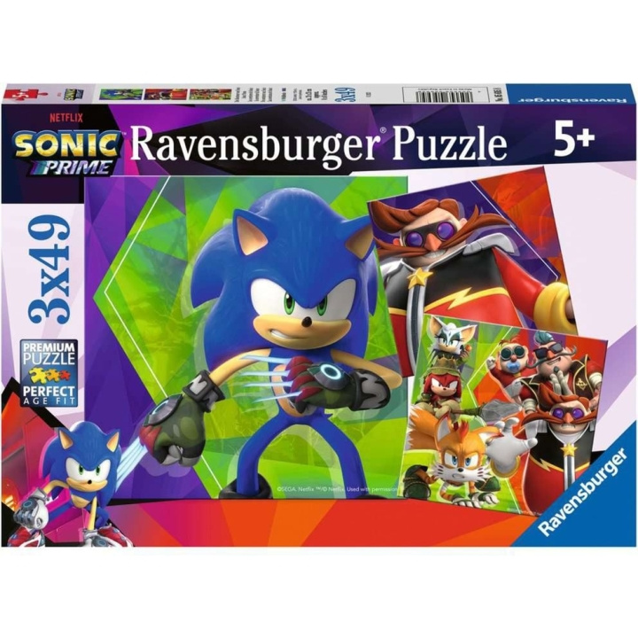 Ravensburger Sonic Prime 3x49p - (10105695) ryhmässä LELUT, TUOTTEET LAPSILLE JA VAUVOILLE / Leikkikalut, Askartelu &Pelit / Palapelit @ TP E-commerce Nordic AB (C85700)